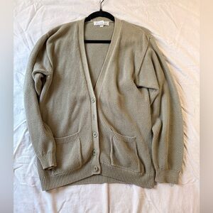 Izod Olive 100% Cotton Women's Cardigan Sweater